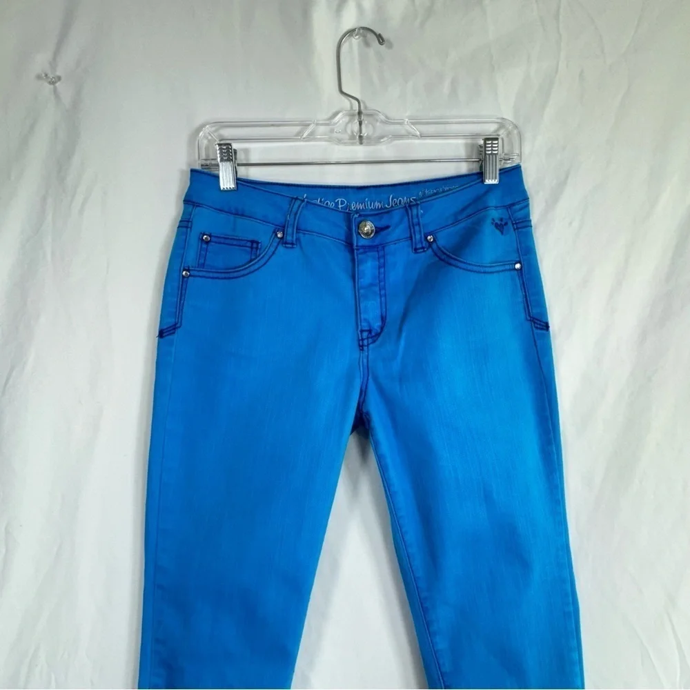 Justice Girl’s Bright Sky Blue Simply Low Jeans Plus 14.5